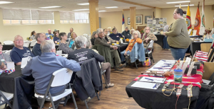 Tifany West addresses the 2025 Steelville Trail of Tears Remembrance Dinner atendees.